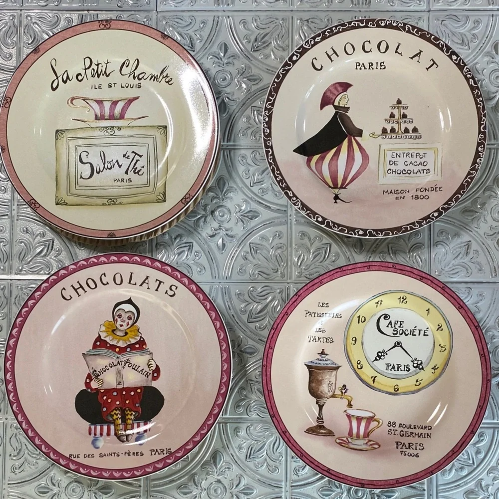 The Sakura Table Sweet Treats Parisian Dessert Plates Set of 4